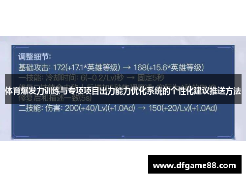体育爆发力训练与专项项目出力能力优化系统的个性化建议推送方法